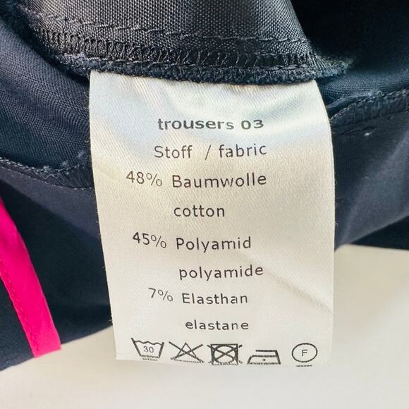 Maison Common Mid-Rise Slim-Leg Ankle Navy Cotton-Blend Pants Size 42 US 12 - Picture 5 of 11